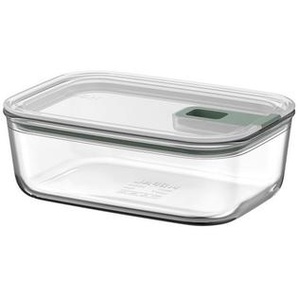 Mepal Frischhaltedose Easyclip, Klar, Salbeigrün, Kunststoff, 1 L, 13.9x7x19.8 cm, lebensmittelecht, luftdichter Verschluss, auslaufsicher, wasserdicht, hitzebeständig, mikrowellengeeignet, mikrowellenfest, Deckel mit Sichtfenster, Küchenzubehör,