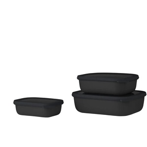 Mepal Multischüssel-Set 3-teilig / 0 5l 1 0l 2 0l Cirqula | schwarz | Kunststoff | 20 cm | 7 cm |