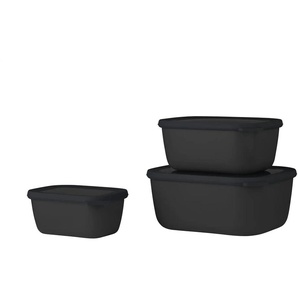 Mepal Multischüssel-Set 3-teilig / 0 75l 1 5l 3 0l Cirqula | schwarz | Kunststoff | 20 cm | 10,5 cm |