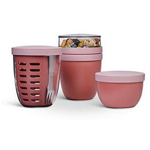 Mepal Pausenset Ellipse, Mauve, Kunststoff, 3-teilig, 600+700+350 ml, 21.4x10.6x19.8 cm, Küchenzubehör, Vorratsbehälter, Brotdosen