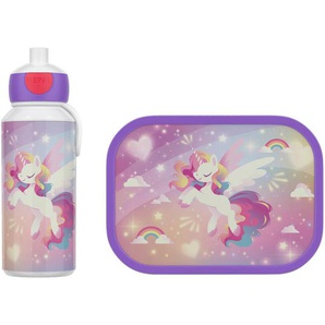 Mepal Pausenset lunchset campus (pu+bd) - unicorn glow, Mehrfarbig, Weiß, Hellrosa, Kunststoff, 2-teilig, 20.5x7.5x18.8 cm, Küchenzubehör,