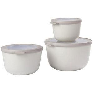 Mepal Schüsselset Cirqula, Weiß, Kunststoff, 3-teilig, rund, lebensmittelecht, auslaufsicher, luftdicht, aromadicht, stapelbar, Essen & Trinken,