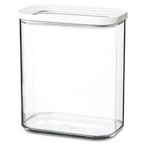 Mepal Vorratsdose Modula, Weiß, Transparent, Kunststoff, 1,5 L, rechteckig, 1.5 cm, BPA-frei, luftdichter Verschluss, stapelbar, Deckel mit Sichtfenster, Küchenzubehör, Vorratsbehälter, Vorratsdosen