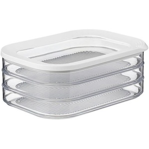 Mepal Vorratsdose Modula, Weiß, Transparent, Kunststoff, 3 X 0,55 L, rechteckig, BPA-frei, luftdichter Verschluss, stapelbar, Deckel mit Sichtfenster, Küchenzubehör, Vorratsbehälter, Vorratsdosen