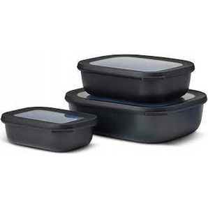 Mepal Vorratsdosenset Cirqula, Schwarz, Kunststoff, 0,5 L, 25.0x20.0x7.0 cm, mikrowellengeeignet, Küchenzubehör, Vorratsbehälter, Vorratsdosen Sets