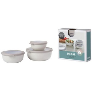 Mepal Vorratsdosenset Cirqula, Weiß, Kunststoff, 3-teilig, 0.35 L, auslaufsicher, lebensmittelecht, stapelbar, Deckel mit Sichtfenster, Küchenzubehör,