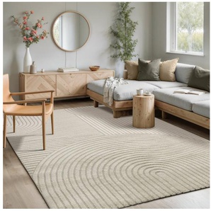 merinos Teppich Elio 6, rechteckig, Höhe: 16 mm, moderner Kurzflor Teppich mit Hoch-Tief-Effekt, 3D Effekt