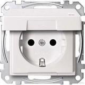 Merten SCHUKO-Steckdose polarweiß (pws) Klappdeckel IP44 MEG2314-0419