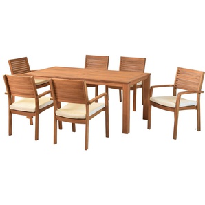 MERXX Garten-Essgruppe »Batavia«, (Set, 13-tlg), moderne Landhausoptik in warmen Holznuancen