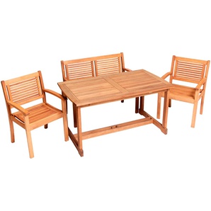 Garten-Essgruppe MERXX Cordoba Sitzmöbel-Sets beige (natur) Outdoor Möbel