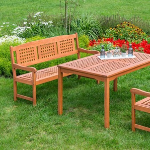 Garten-Essgruppe MERXX Lima Sitzmöbel-Sets braun (holzfarben) Outdoor Möbel
