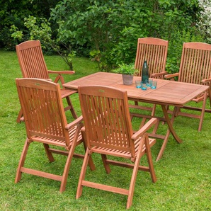 Garten-Essgruppe MERXX Maracaibo Sitzmöbel-Sets braun (holzfarben) Outdoor Möbel