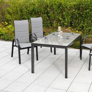 MERXX Garten-Essgruppe Marini, (5-tlg), 4 Klappsessel mit Gartentisch