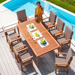 Garten-Essgruppe MERXX Montana Sitzmöbel-Sets braun Outdoor Möbel
