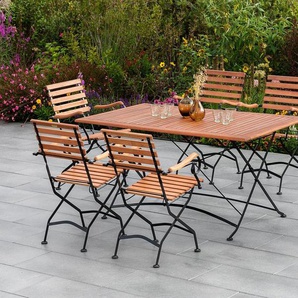 MERXX Garten-Essgruppe Schloßgarten, (5-tlg), 4 Klappsessel, Gartentisch