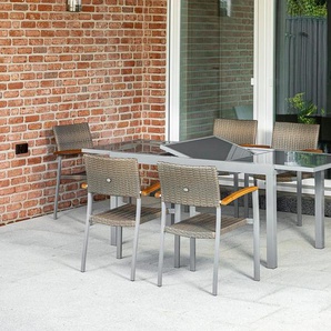 Garten-Essgruppe MERXX Silano Sitzmöbel-Sets grau Outdoor Möbel