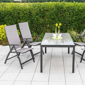 MERXX Garten-Essgruppe Vicenza, (5-tlg), 4 Klappsessel mit Tisch