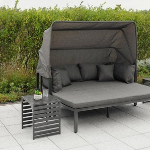 MERXX Gartenlounge-Set Argos Insel, 3er Set, aus Aluminium, mit 2 Beistelltischen, inkl. Zierkissen