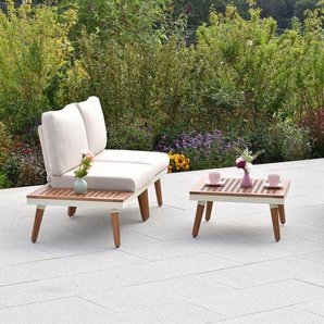 MERXX Gartenlounge-Set »Delphi«, (Set, 13-tlg), Eckbank mit seitlichen Ablageflächen