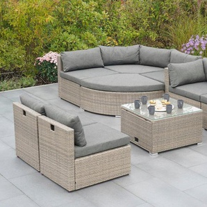 MERXX Gartenlounge-Set Rivello, (23-tlg), inkl. Auflagen, Aufstellmaß BxTxH: 225x225x63 cm