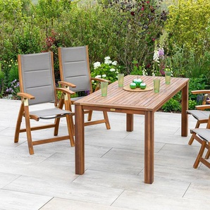 MERXX Garten-Essgruppe Acapulco, (5-tlg), 4 Klappsessel mit Gartentisch