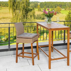 MERXX Gartenbar-Set, (3-tlg), 2 Barstühle mit Bartisch für den Outdoorbereich