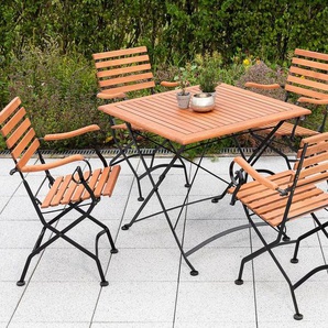MERXX Garten-Essgruppe Schloßgarten, (5-tlg), 4 Klappsessel mit Tisch