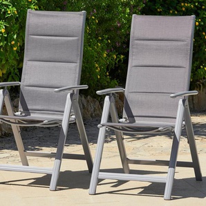 MERXX Gartenstuhl Taviano, TOPSELLER! (Set, 2 St), 2er Set, Alu/Textil, verstellbar, silber