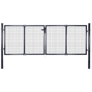Mesh-Gartentor Verzinkter Stahl 289 x 100 cm Grau