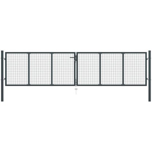 Mesh-Gartentor Verzinkter Stahl 400 x 125 cm Grau
