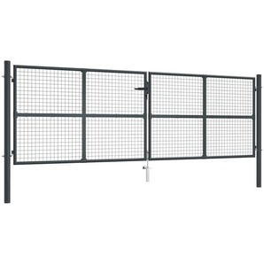Mesh-Gartentor Verzinkter Stahl 400 x 175 cm Grau