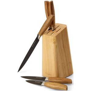 Messer-Set ECHTWERK Classic Kochmesser-Sets schwarz (schwarz, natur) Küchenmesser-Sets aus hochwertigem Stahl, Messerblock Pakkaholz, Black-Edition