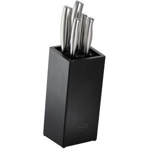 Messerblock RÖSLE Basic Line Messerblöcke schwarz Messerblock Messerblöcke mit Messer aus Bambusholz 5 Messern, ergonomische Griffe, Klingenspezialstahl