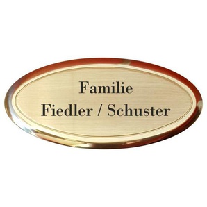 Messingschild oval lackiert 135x65mm mit Beschriftung