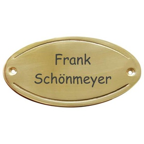 Messingschild Türschild oval mit vertiefter Lisene 100x50mm