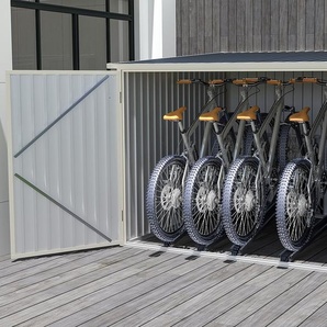 Metall-Fahrradunterstand aus verzinktem Stahl - Anthrazitgrau - 4 m² für 4 Fahrräder - NIKI