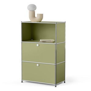 Metall-Kommode »CN3« mit 2 versetzbaren Klappenfächern, pistazie