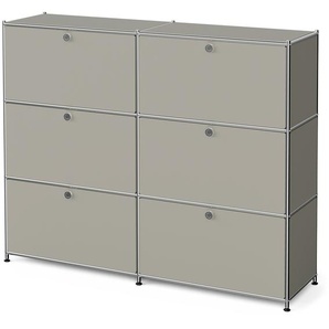 Metall-Kommode »CN3« mit 6 Klappenfächern, hellgrau