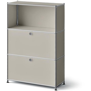 Metall-Kommode »CN3 Slim Line« mit 2 versetzbaren Klappenfächern, hellgrau