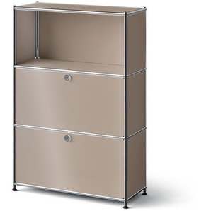 Metall-Kommode »CN3 Slim Line« mit 2 versetzbaren Klappenfächern, taupe