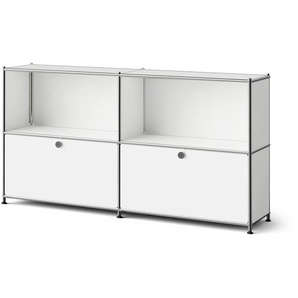 Metall-Sideboard »CN3 Slim Line« mit 2 versetzbaren Klappenfächern, weiß