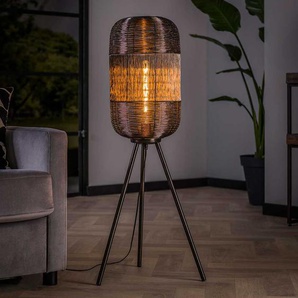 Metall Stehlampe in Schwarz Nickel Industry und Loft Stil
