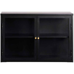 Metall Wand Vitrine in Schwarz Glastüren