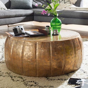 Metall Wohnzimmer Tisch in Goldfarben 70 cm Durchmesser
