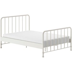Metallbett VIPACK Bronxx Betten Gr. Liegefläche B/L: 140 cm x 200 cm Betthöhe: 40,3 cm, kein Härtegrad, weiß (weiß matt, matt) Metallbetten aus Metall