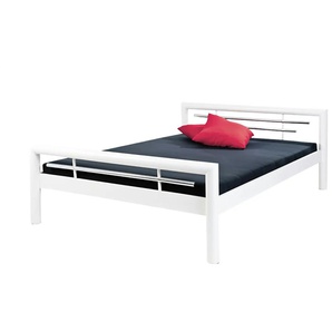 Metallbett - weiß - Materialmix - 151 cm - 75 cm | Möbel Kraft
