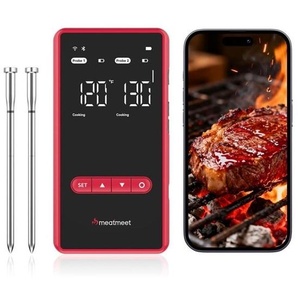 Metapen X Pro Kitchen Thermometer with BluetoothWiFi App for Smoker Oven Grill - Black