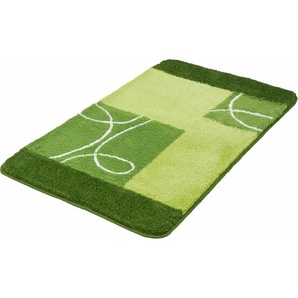 Badematte MEUSCH Curly Badematten Gr. rechteckig (55 cm x 65 cm), 1 St., Kunstfaser, grün (kiwigrün) Gemusterte Badematten Badteppich, modernes Design, waschbar