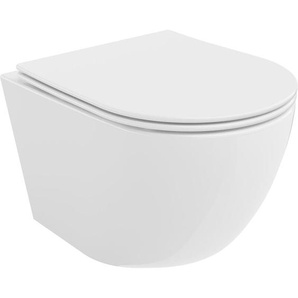 Mexen - Lena WC-Schüssel Randlos mit slim Sitz und Absenk-Automatik, duroplast, Weiß - 30220400