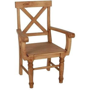 Mexico Armlehnstuhl groß Massivholz Pinie Landhaus Mexiko Möbel Mexikanisch